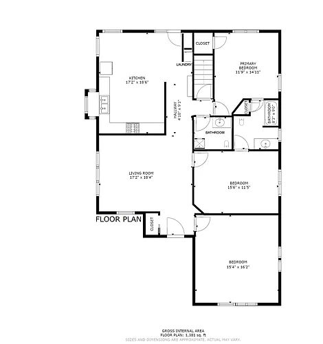 Floor plan 3 Beds and 2 Baths