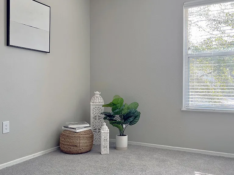Bedrooms aglow with divine lighting from generous windows and plush carpeting.