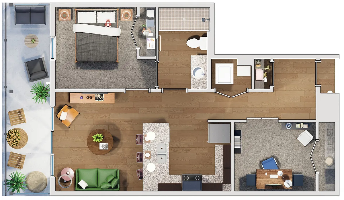 Floor plan Building 3: B.13A Furnished