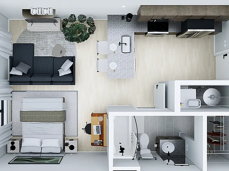 0A Studio Floorplan - 472 SF 0A Studio Floorplan - 472 SF