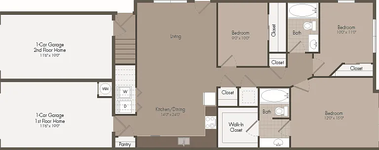 C1 floor plan Greenhouse Villas