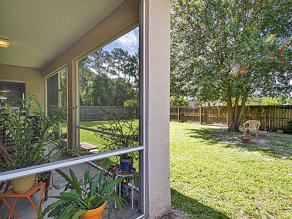 Fenced backyard