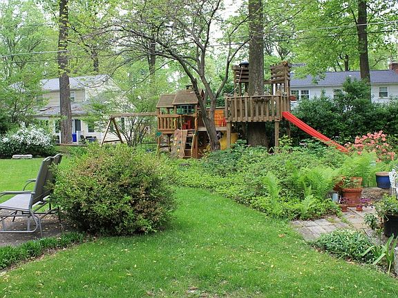 Backyard with playset