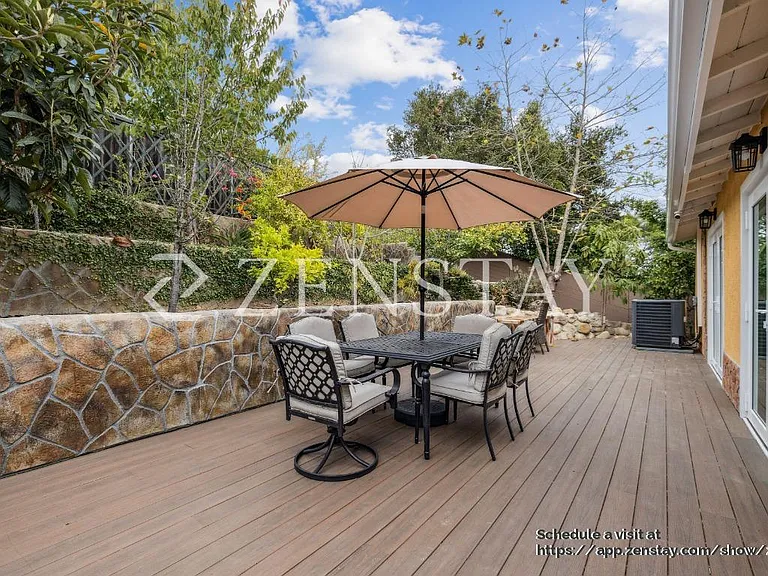 Back Patio with Outdoor Dining Table and Seating for 6
