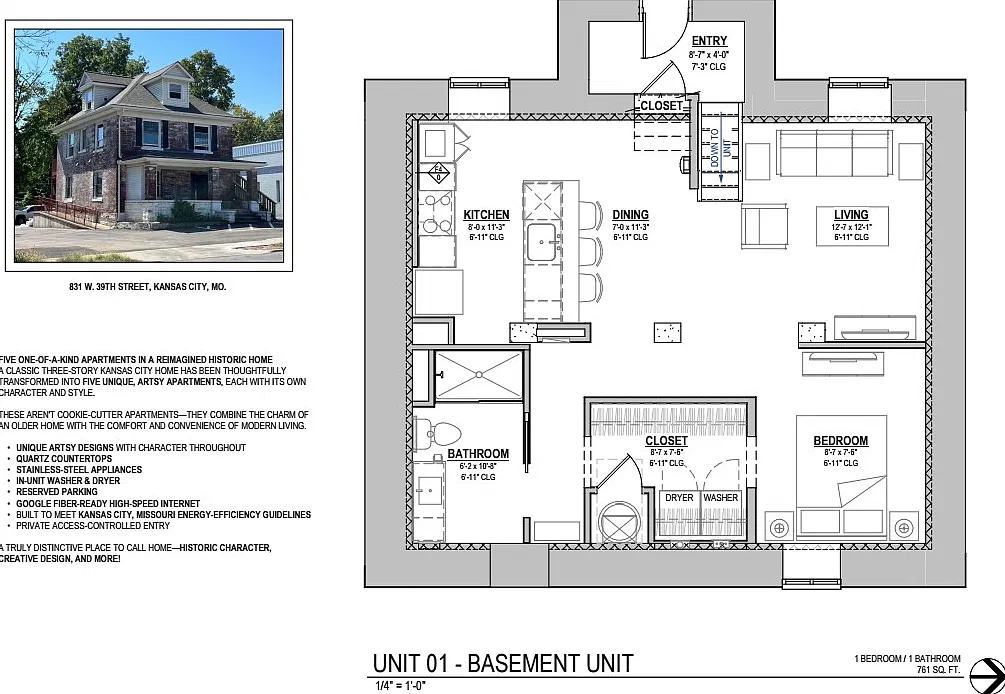 1 bed, 761 sqft, $1,100 — Photo 1
