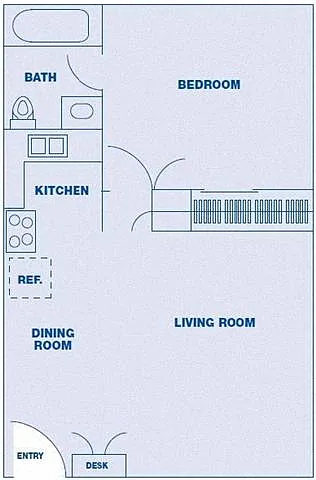 Floor plan 1 Bedroom/ 1 Bath