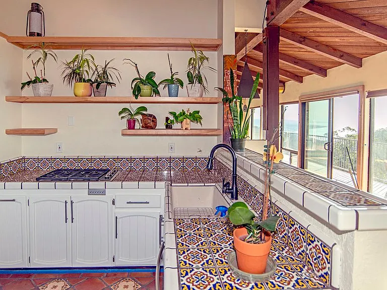 View of kitchen looking southeast-Wolf gas range