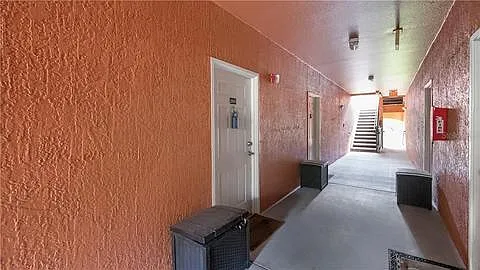 Hallway at Mirabella with Valet trash