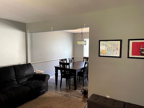Living room into dining room