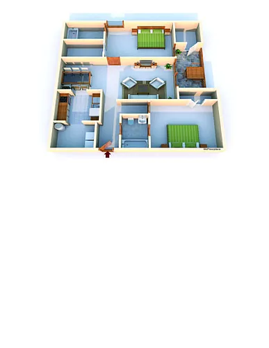 Floor plan 2 Bed 2 Bath
