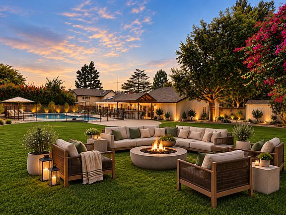 Staged backyard.