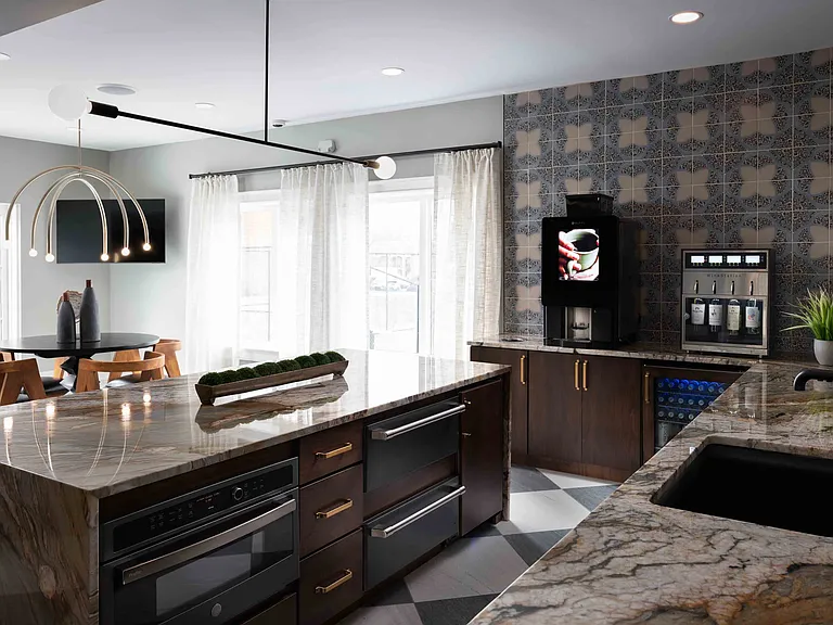 Resident lounge with community kitchen