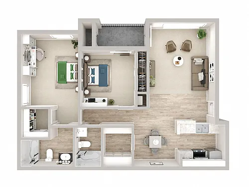 Floor plan 2 Bed 2 Bath