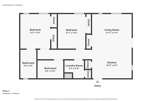 Floor plan Two Bedroom