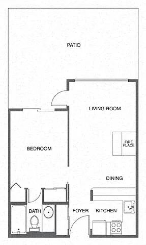 Floor plan 1 Bed, 1 Bath
