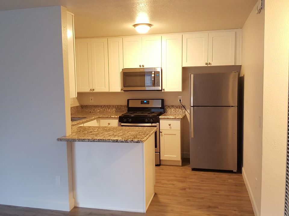 Lots of kitchen cabinets for storage