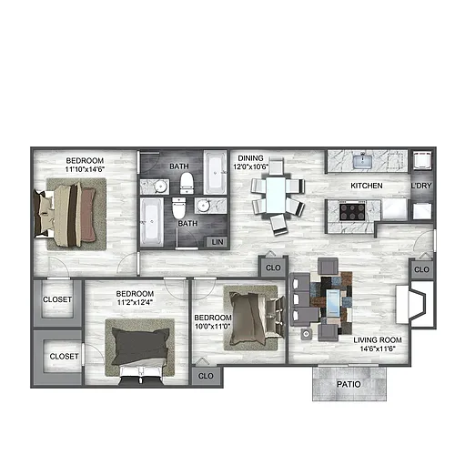 Floor plan C1 3 Bedroom