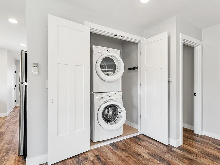 Full size stacked washer and dryer