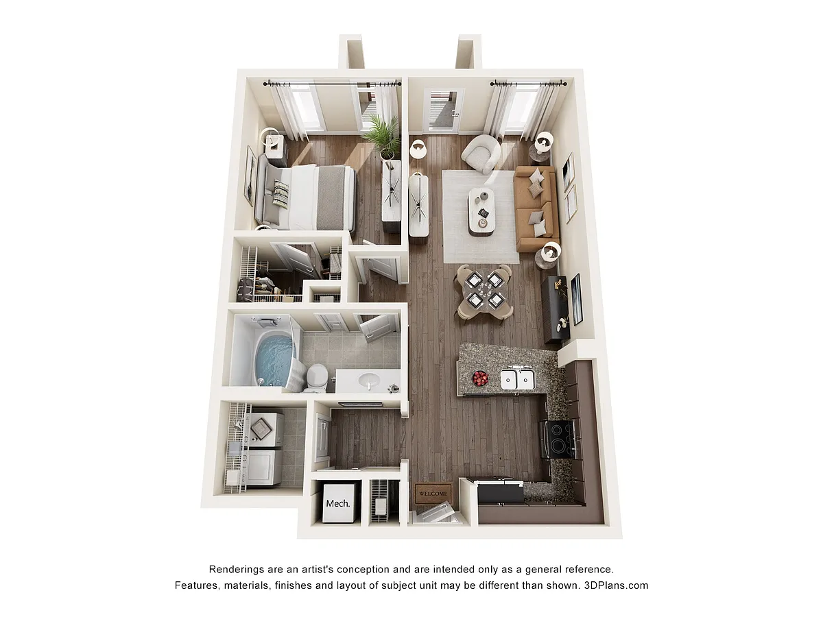 Floor plan 1 Bedroom A3