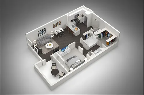Floor plan 1 Bed/1 Bath