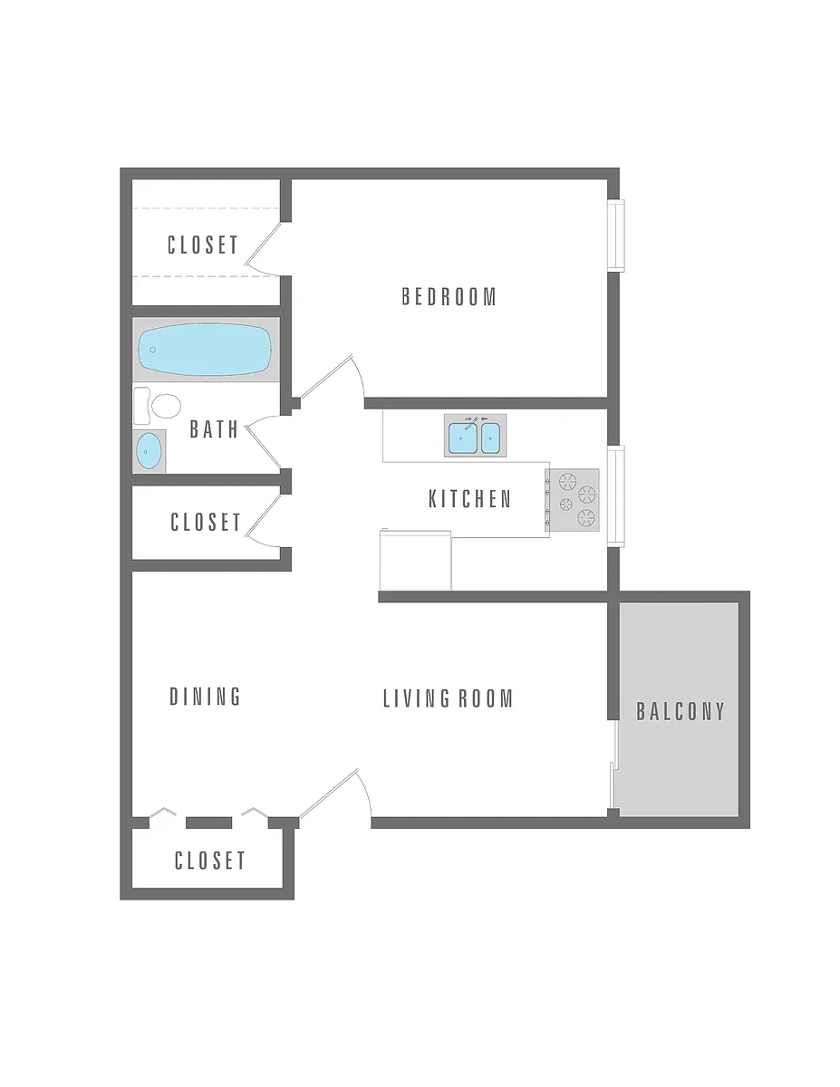 Floor plan 1 Bedroom 1 Bath