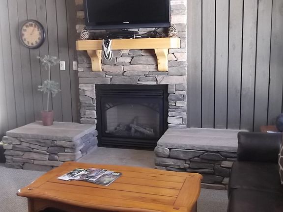 Rock fireplace