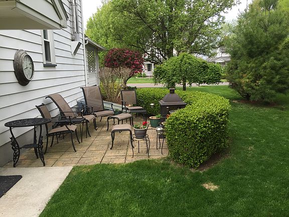 Patio on north side of home