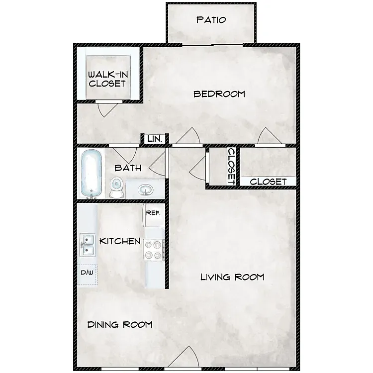 Floor plan One Bedroom - One Bath