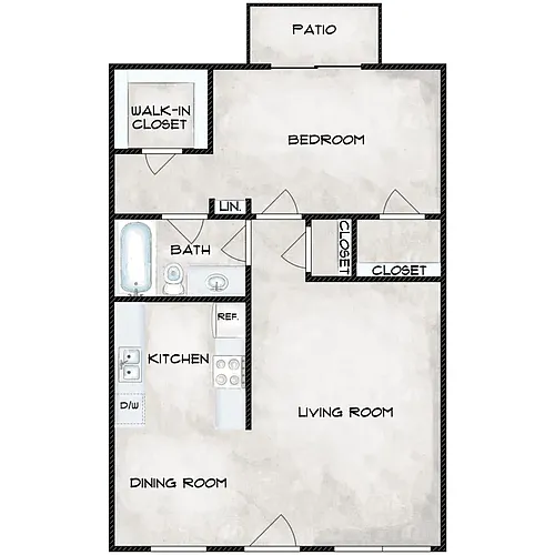 Floor plan One Bedroom - One Bath