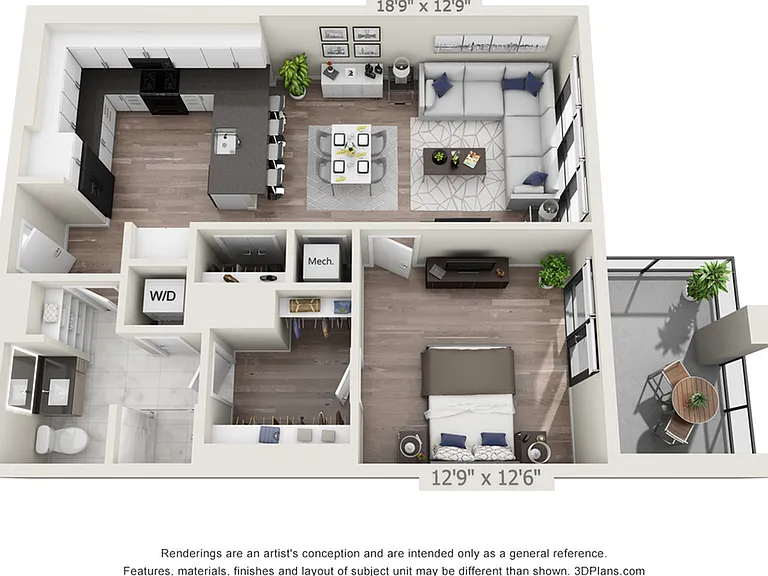 One Bedroom One Bath (865 SF) One Bedroom One Bath (865 SF)