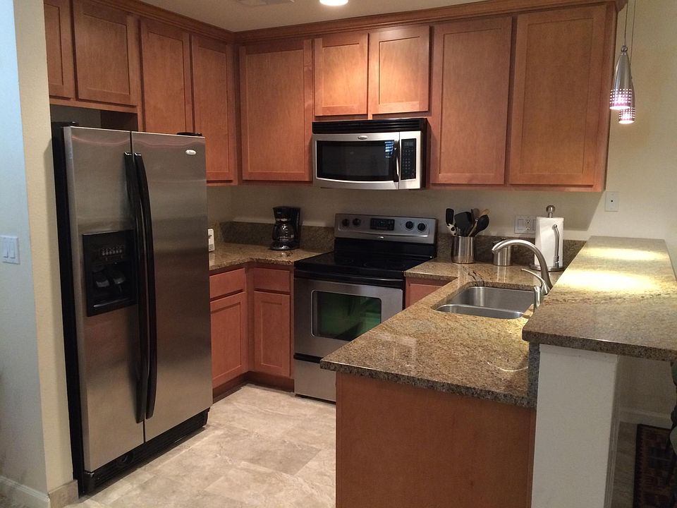 Kitchen with stainless steal appliances and granite counter tops