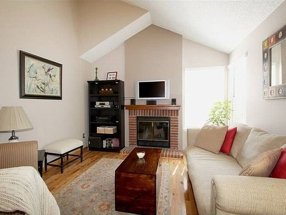 Vaulted ceilings in living room