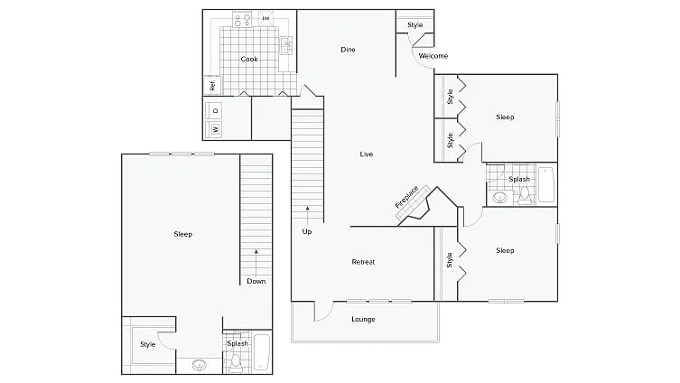 Floor plan Magnolia 3X2