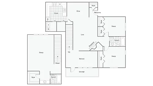 Floor plan Magnolia 3X2
