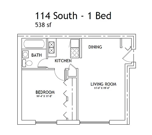 Floor plan 1 Bedroom