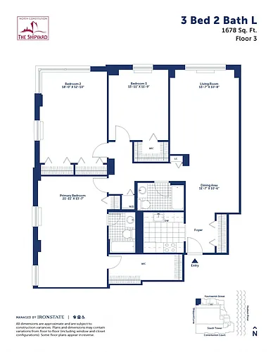 Floor plan 3 Bed 2 Bath L