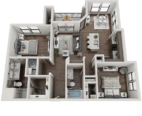 Floor plan Two-Bedroom (B2b)