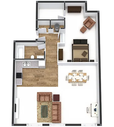 Floor plan One Bedroom On 7th Deluxe