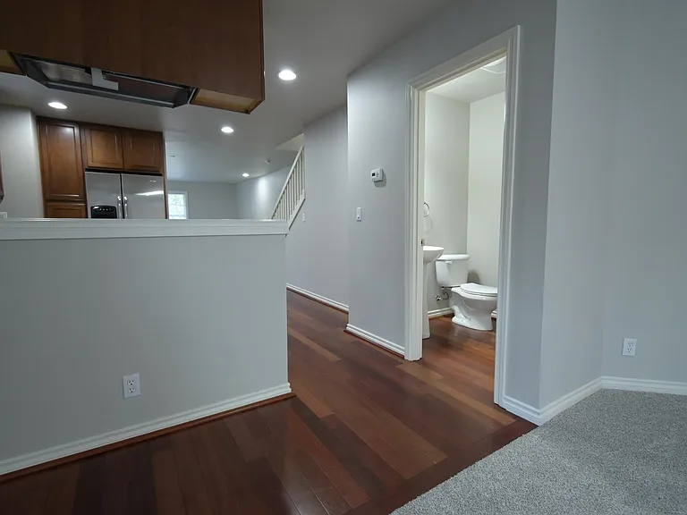 1/2 bathroom and kitchen area