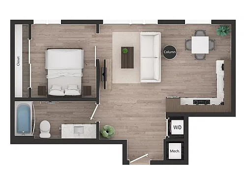 Floor plan 1BD1m