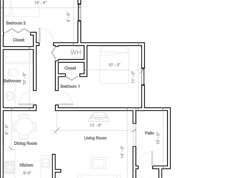2 Bed Floorplan w/out washer & dryer 2 Bed Floorplan w/out washer & dryer