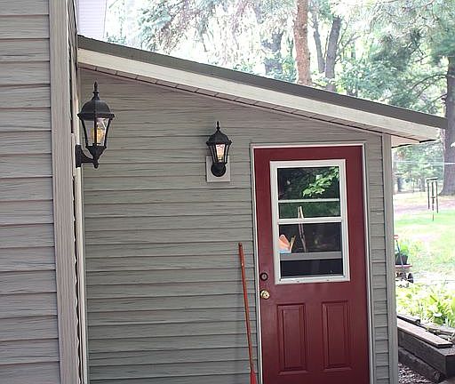 Shed door in back of cabin