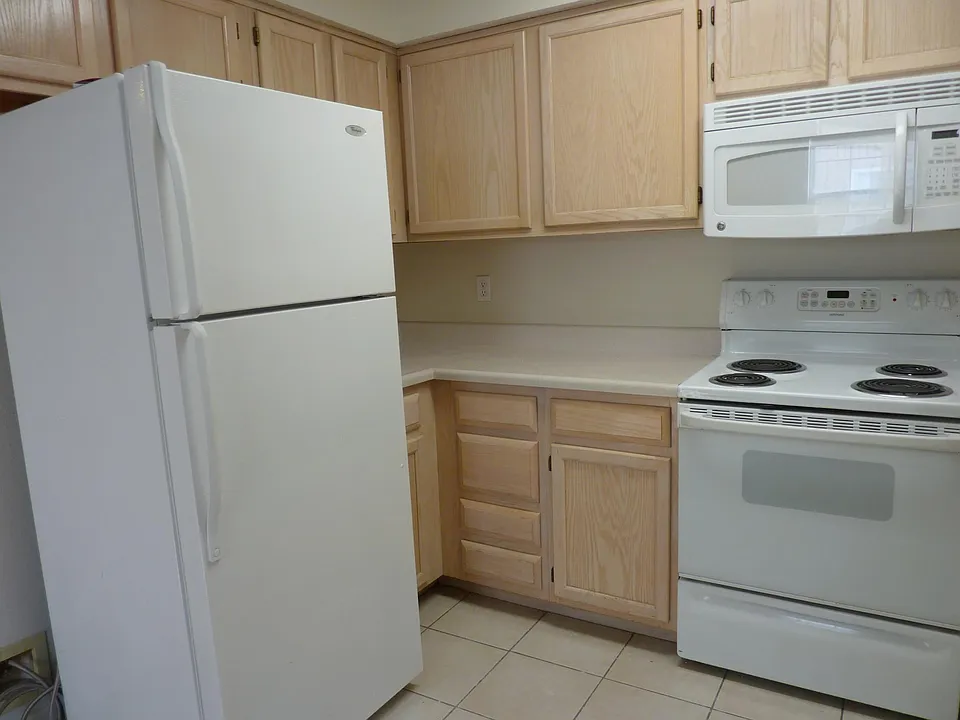 refrigerator in kitchen