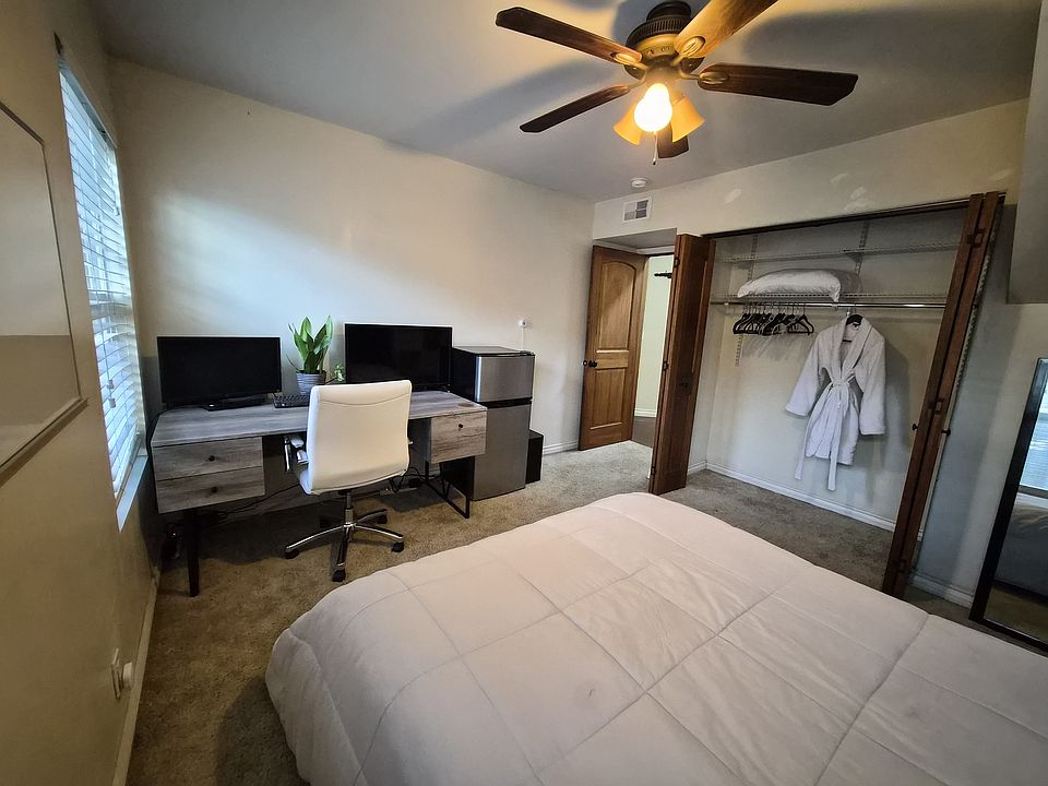 Furnished bedroom.