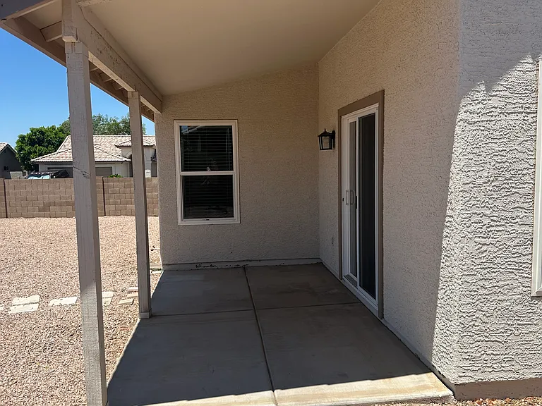 Covered back patio.
