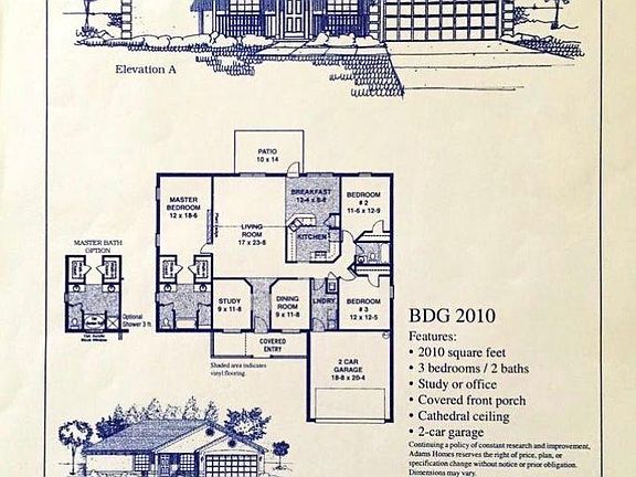 Floor plan (elevation A with master bath option)