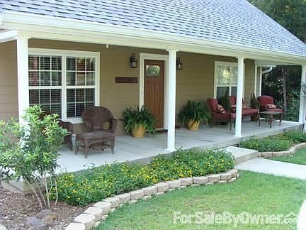 Fronch Porch
						:
						Low maintenance flower beds