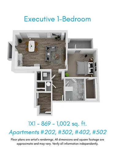 Floor plan 1 Bedroom - Executive