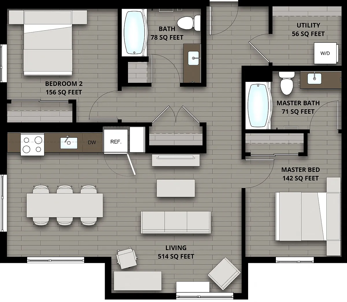 Floor plan W 2X2 D