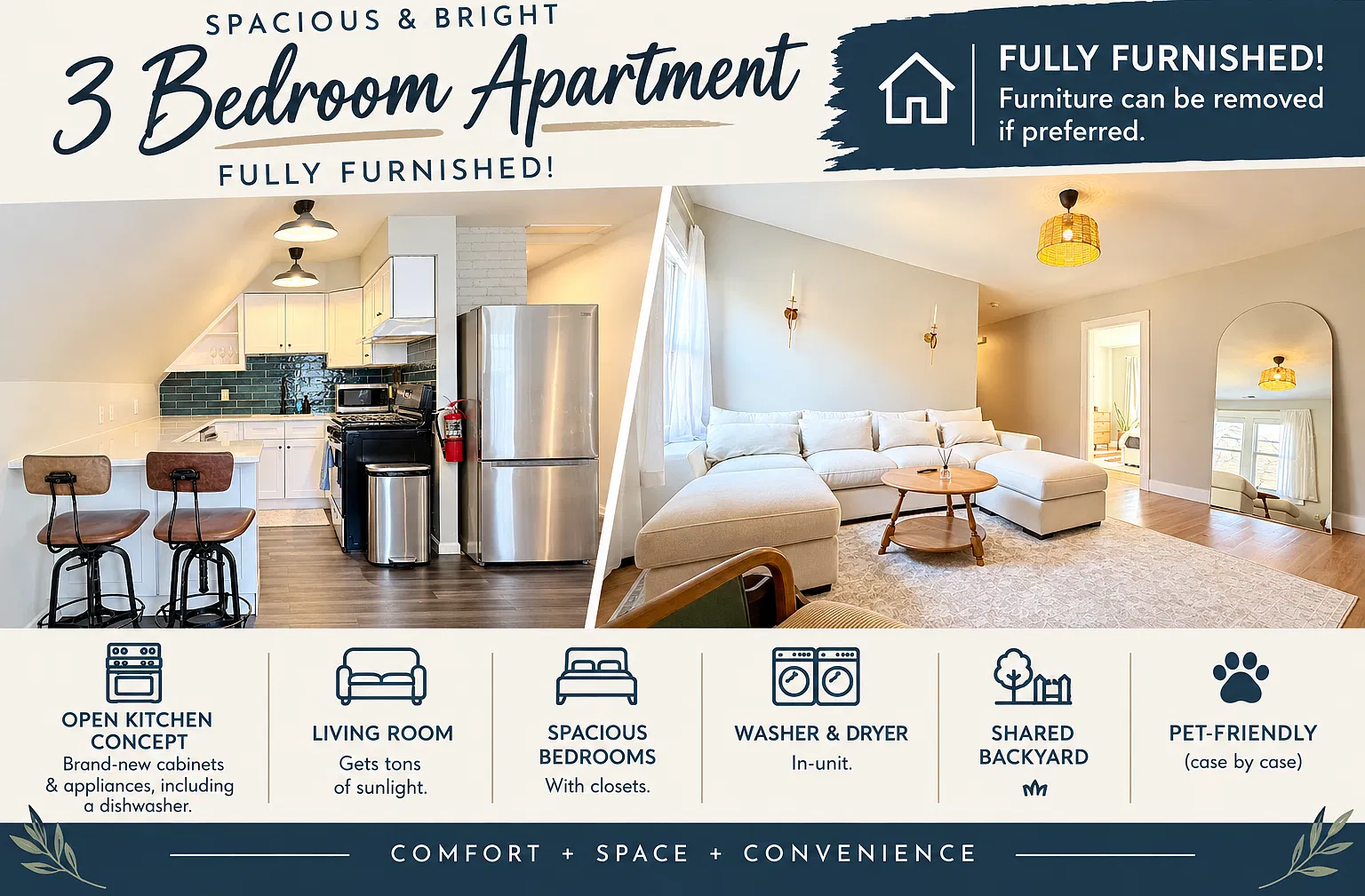 3 bed, 1000 sqft, $2,550 — Photo 1